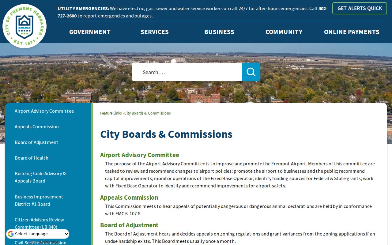 Fremont neighbors City Boards and Commissions listing