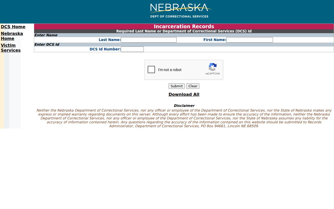Fremont residents directory Nebraska corrections locator fields